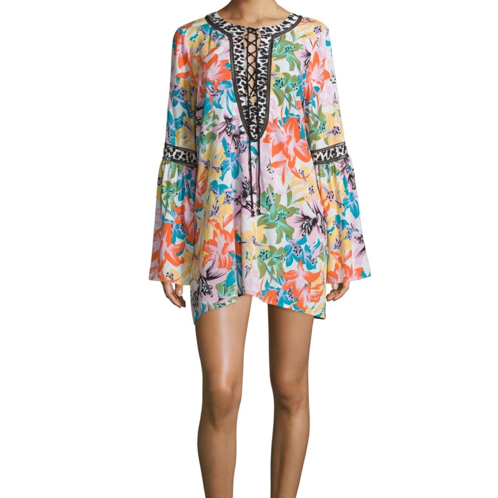 Nanette Lepore Copa Cubana Printed Tunic Coverup Sz S